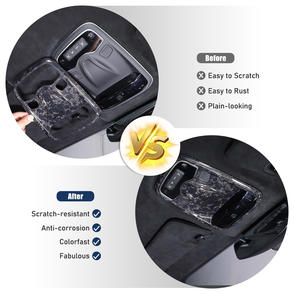 Forged Real Carbon fiber Reading light Switch Trim Cover For Lotus EMIRA 2021-25 17