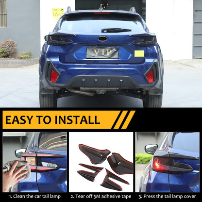 Smoked Black Rear Tail Light Guard Decor Cover Trim For Subaru Crosstrek 2024+ 6