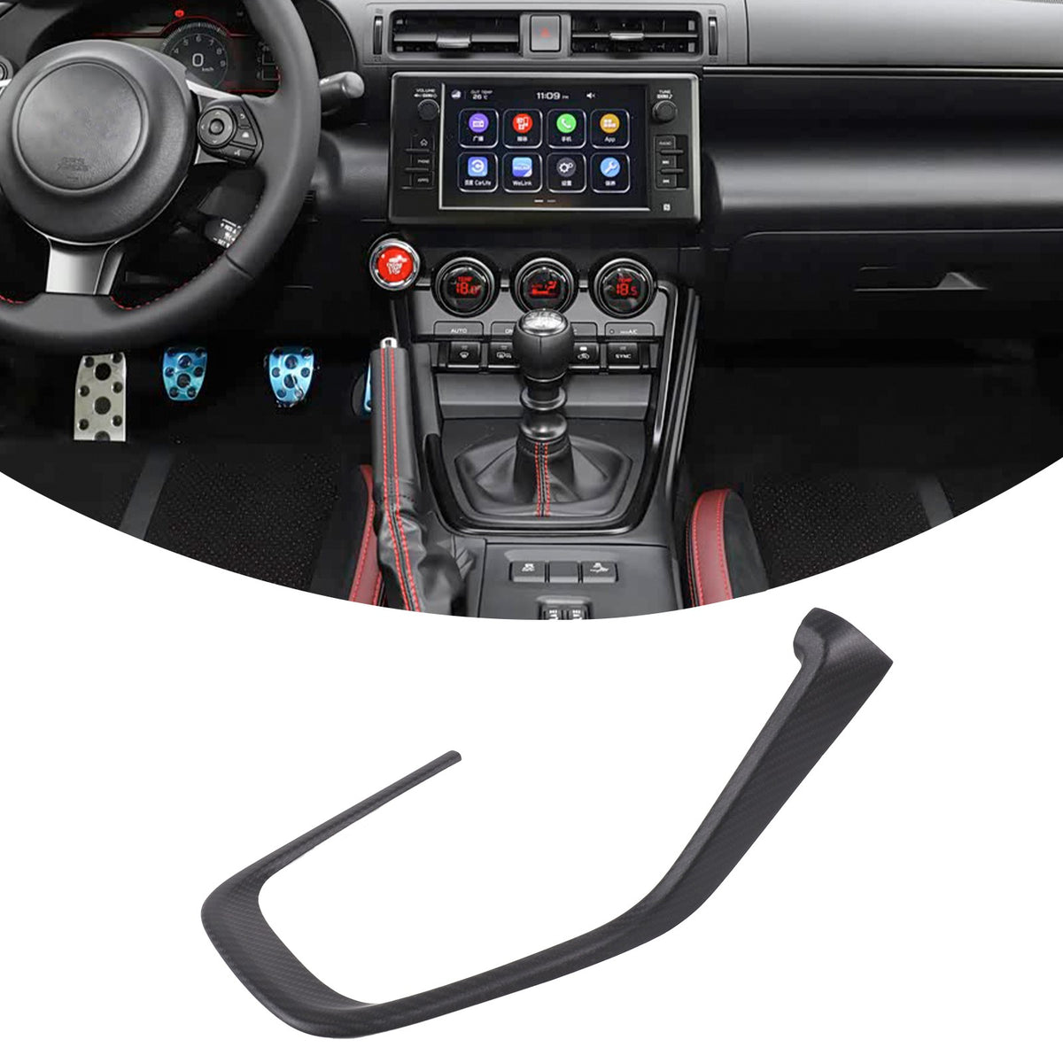 Matte Real Carbon Fiber Center Console Gear Frame For Subaru BRZ Toyota GR86 22+ 2