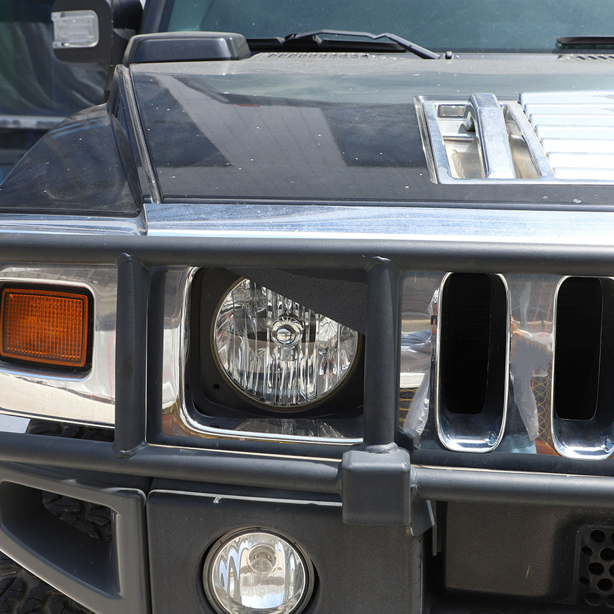 Carbon Steel Angry Eyes Headlight angle Panel Trim For Hummer H2 2003-2009 4