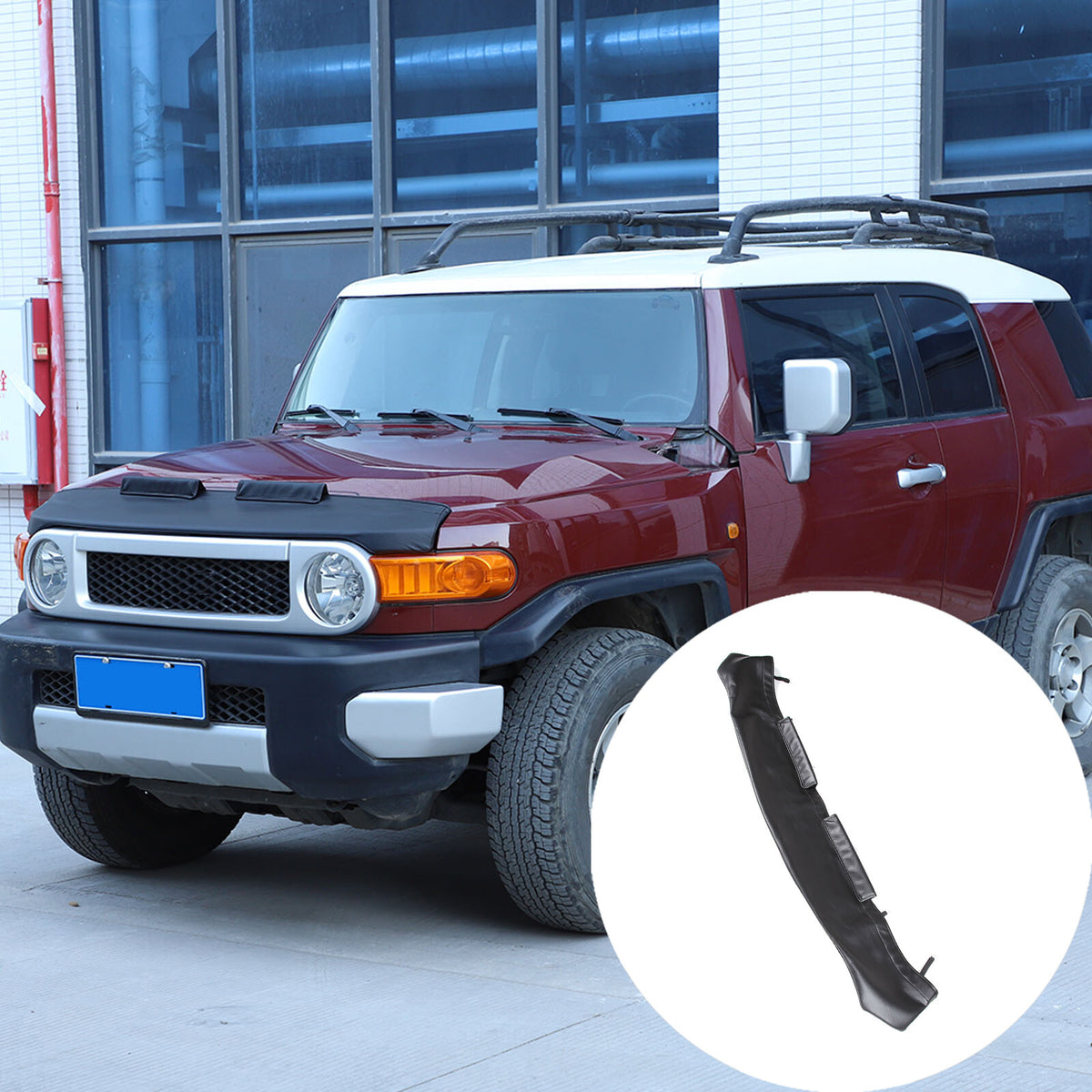 Front Leather Hood Cover Protector Bra Trim For Toyota FJ Cruiser 2007-21 3