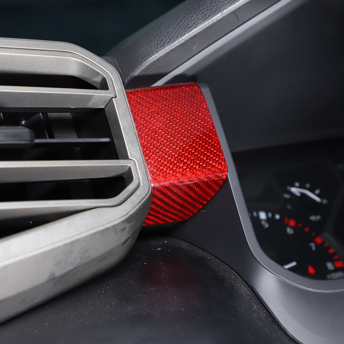 Red Real Carbon fiber Interior Dashboard Cover Strip Trim For Toyota Tundra 22+ 9