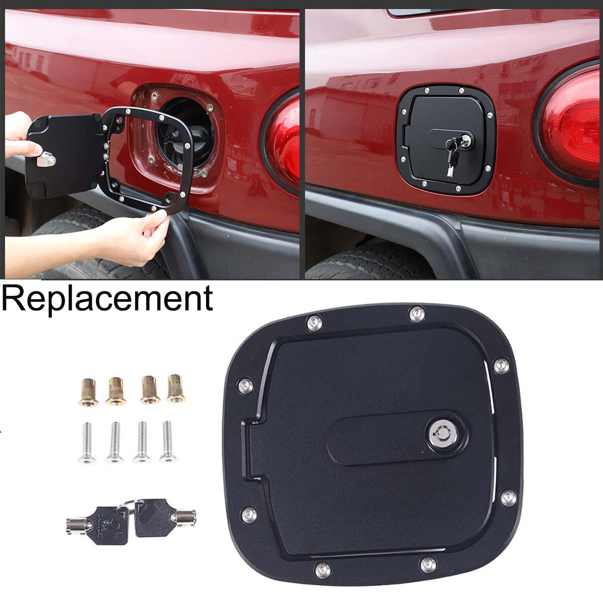 Fuel Tank Cover Gas Replacement Cover Trim Fits For Toyota FJ Cruiser 2007-21 1