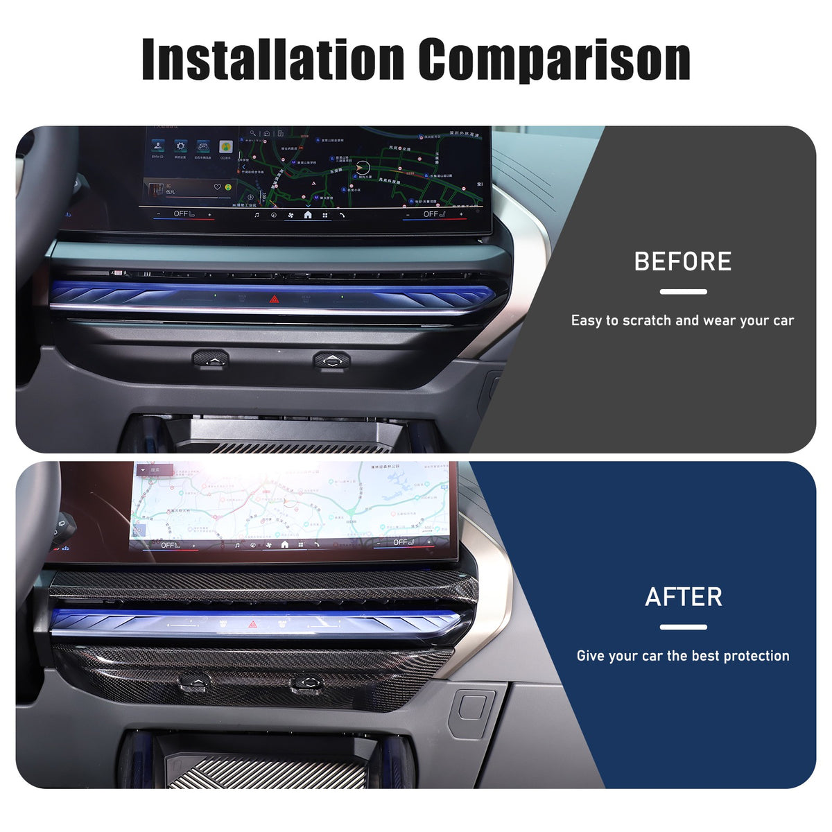 Real Dry Carbon Fiber Center Console Air Vent Trim For BMW X3 G45 2025+ 15