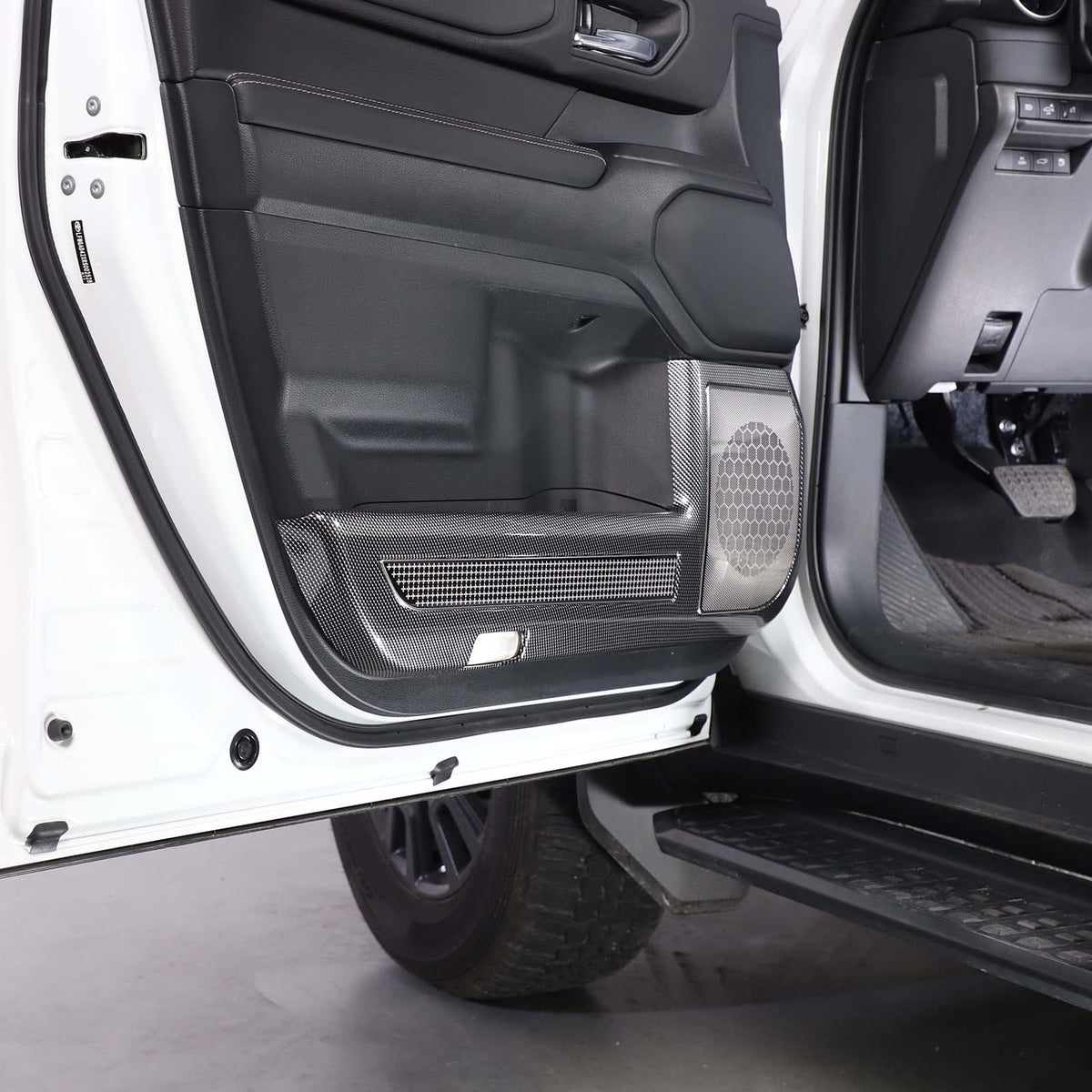 ABS Carbon Fiber Door Anti‑Kick Panel Trim For Toyota Land Cruiser LC250 24+ US 23