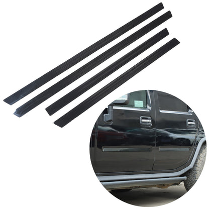Black Titanium Stainless Steel Body Molding Trim Strips For Hummer H2 2003‑2009 18