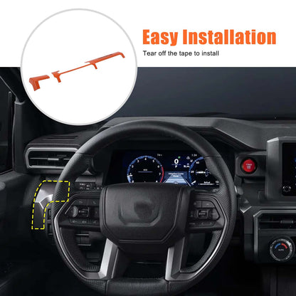 Orange Center Console Trim Strip Cover For Toyota Tacoma SR/SR5 2024+ US 6