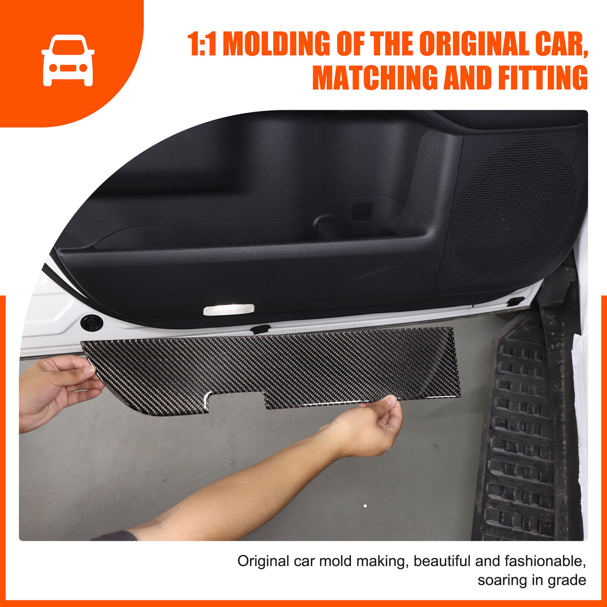 Carbon Front Door Panel Anti-Kick Trim Sticker For Toyota Land Cruiser LC250 24+ 3