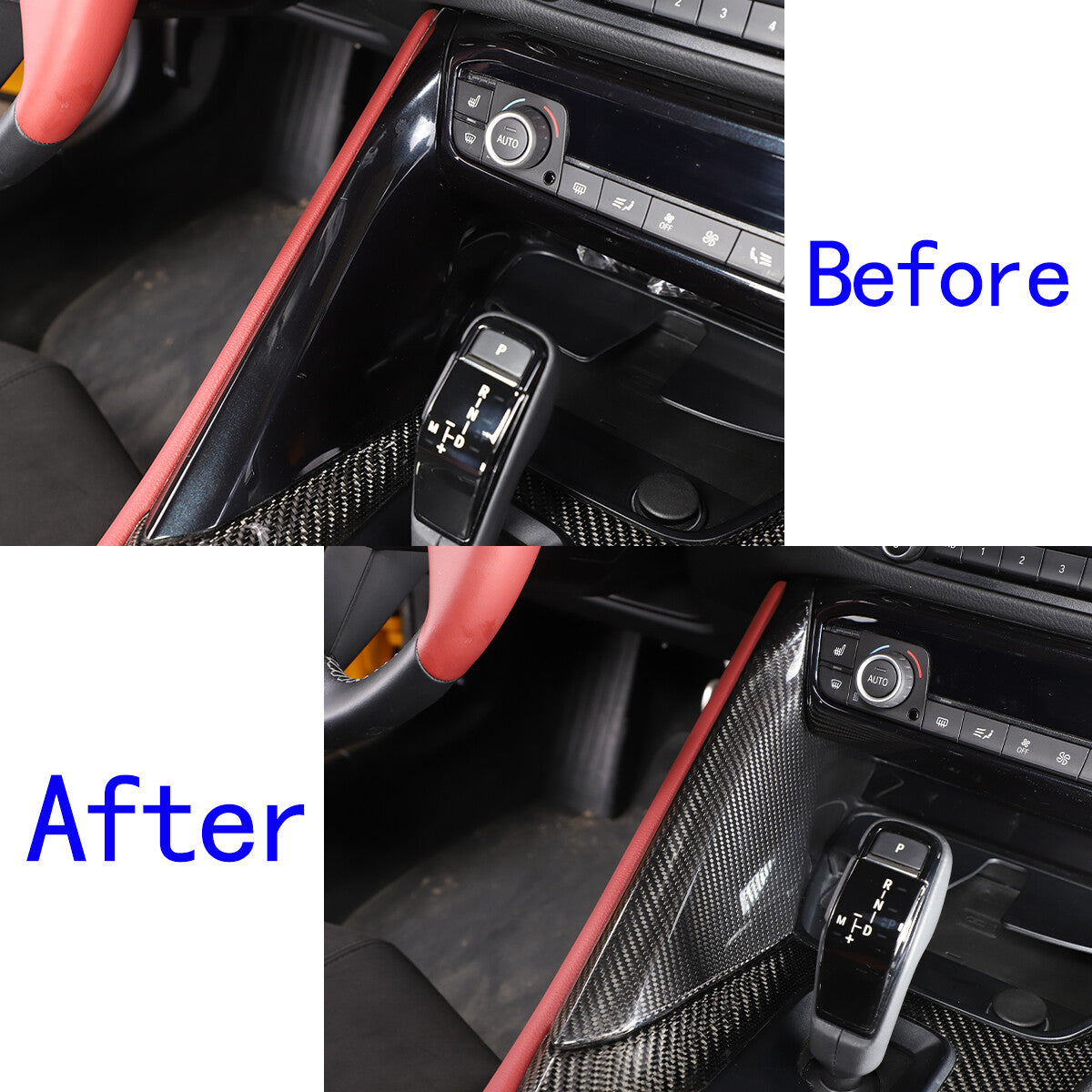 Carbon Fiber Interior Gear Shift Panel Side Trim For Toyota Supra 19-24 12