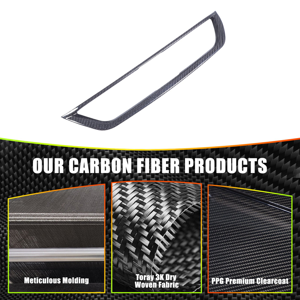 Real Carbon Fiber Center Air Vent Trim For Alfa Romeo Giulia 952 2017-20 3