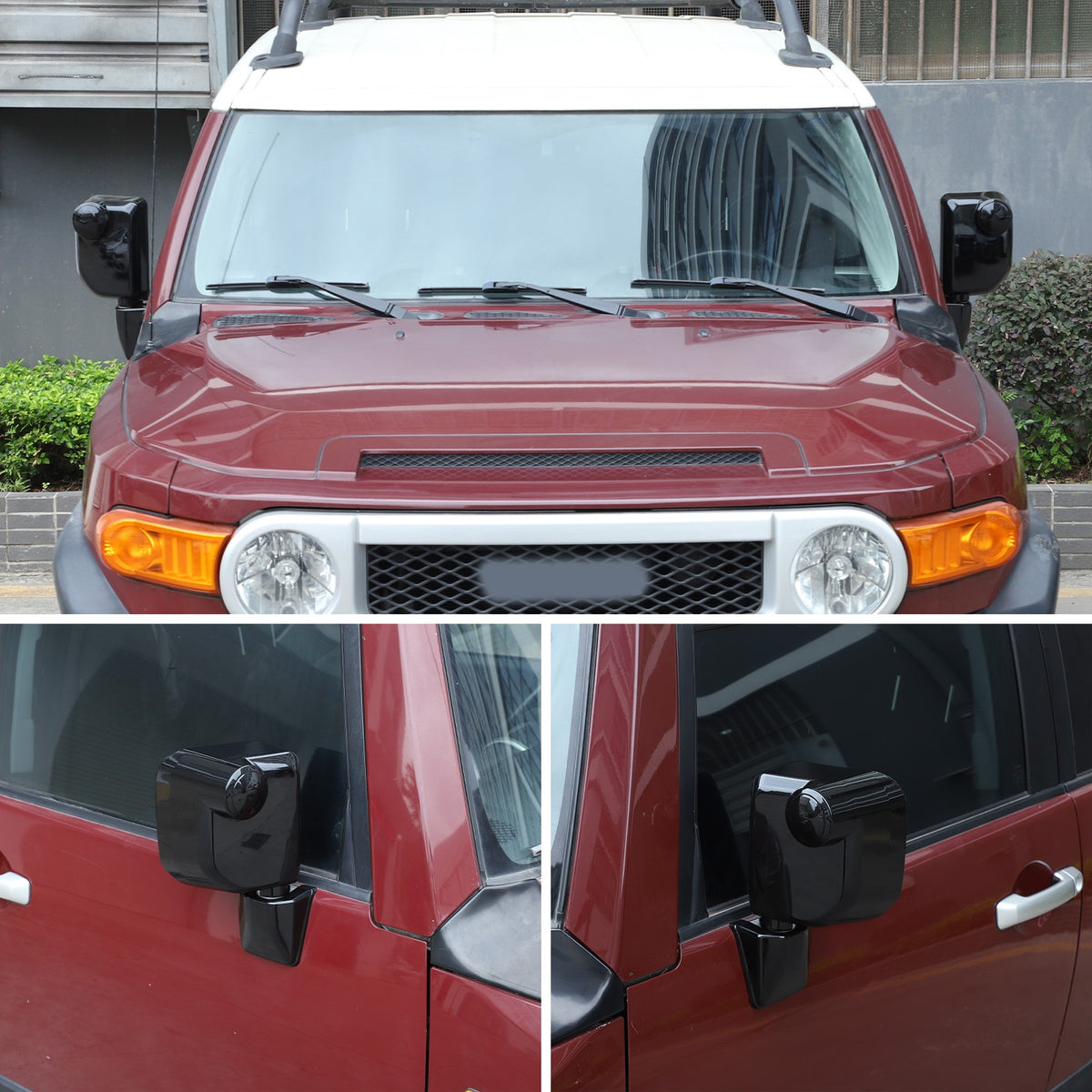 Glossy Piano Black ABS Side Mirror Cover Trim For Toyota FJ Cruiser 2007-2021 7