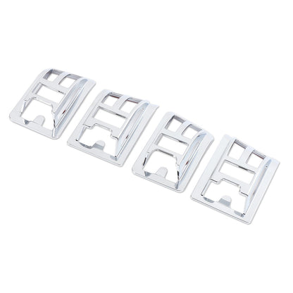 ABS Silver Front & Rear Roof Light Guard Cover Trim Set For Hummer H2 2003-09 US 12