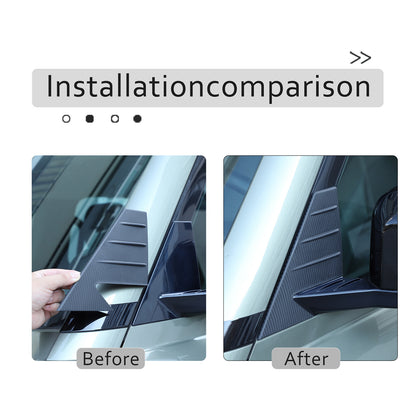 Matte Real Carbon Fiber Window Triangle A-Pillar Cover For LR Defender 2020-24 5