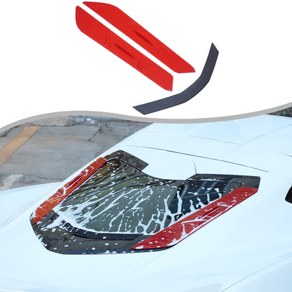 ABS Sport Red Rear Hood Wash Waterproof Cover For Corvette C8 2020+ 3