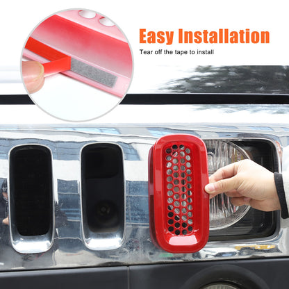 Sport Red ABS Front Grille Insect Screen Trim For Hummer H3 2005-2009 16