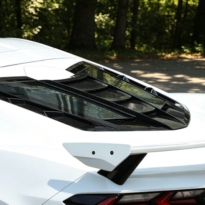 Carbon Fiber ABS Rear Split Window Applique Louver Trim For Corvette C8 Z51 20+ 21