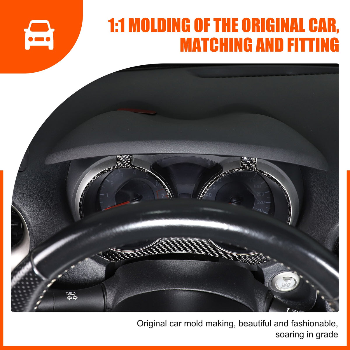Soft Carbon Fiber Interior Center Console trim Sticker For Nissan Juke 2011-2019 114