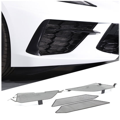 Front GRILL GUARD Side Vent Intake Mesh Grille Insert W/ Screws For Corvette C8 6