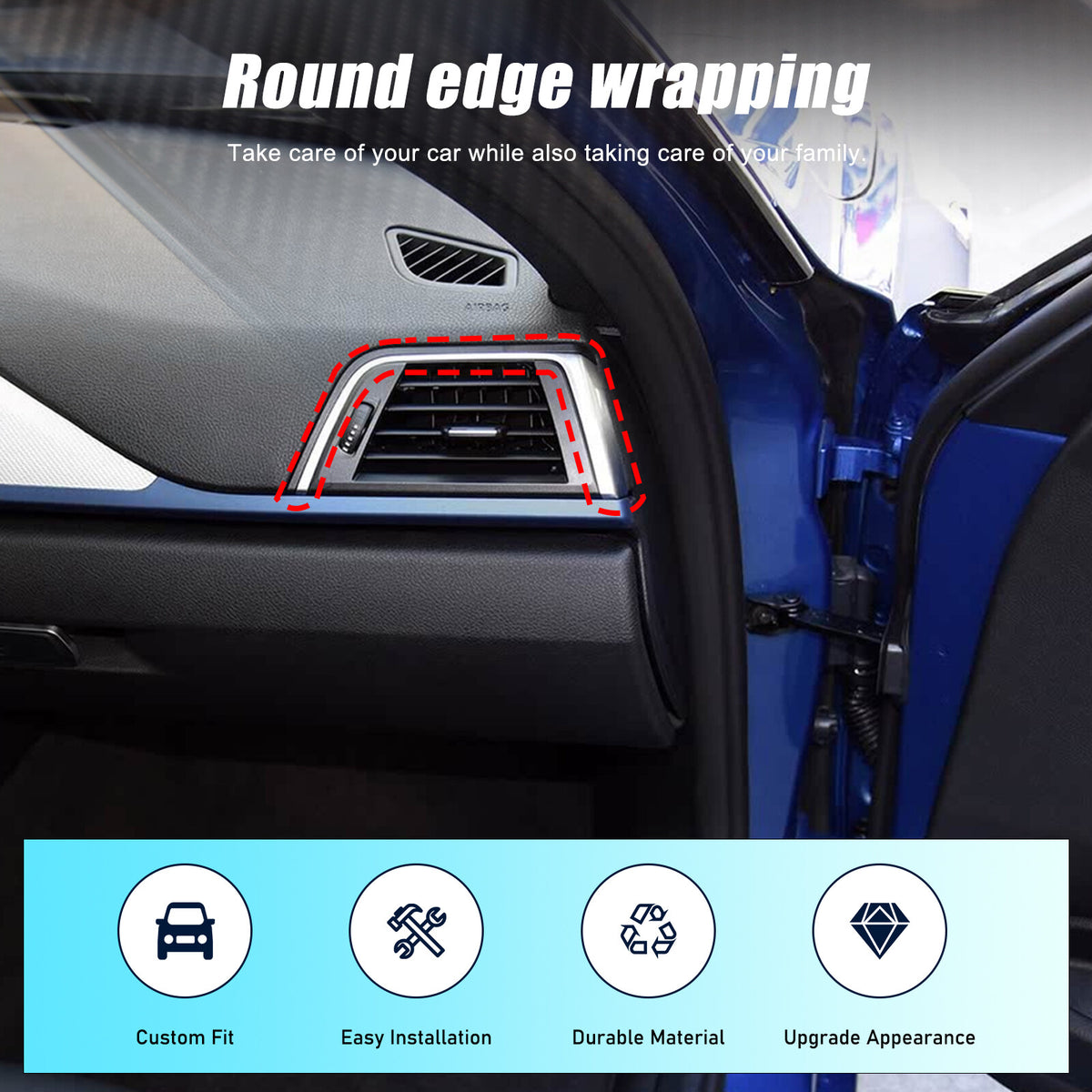 Real Carbon Fiber Center Side Air Vent Trim for BMW 3/4 Series F30/F32 2013-2019 6