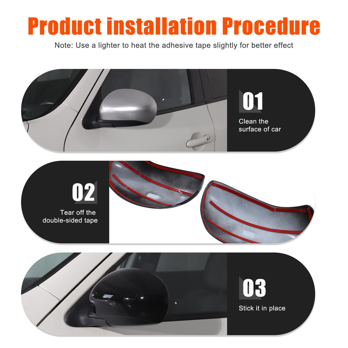 Piano Black ABS Full Wrap Exterior Side Mirror Cover For Nissan Juke 2010-2014 5