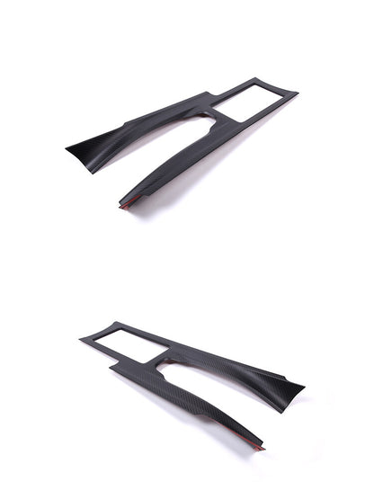 Matte Real Carbon Fiber Console Gear Shift Panel Cover For Nissan GTR R35 08-16 7