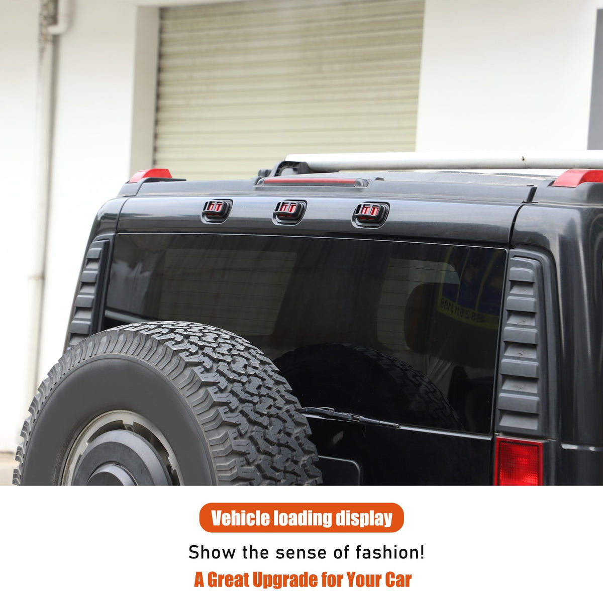 Matte Black ABS Roof Light Cover For Hummer H2 2003-2009 11