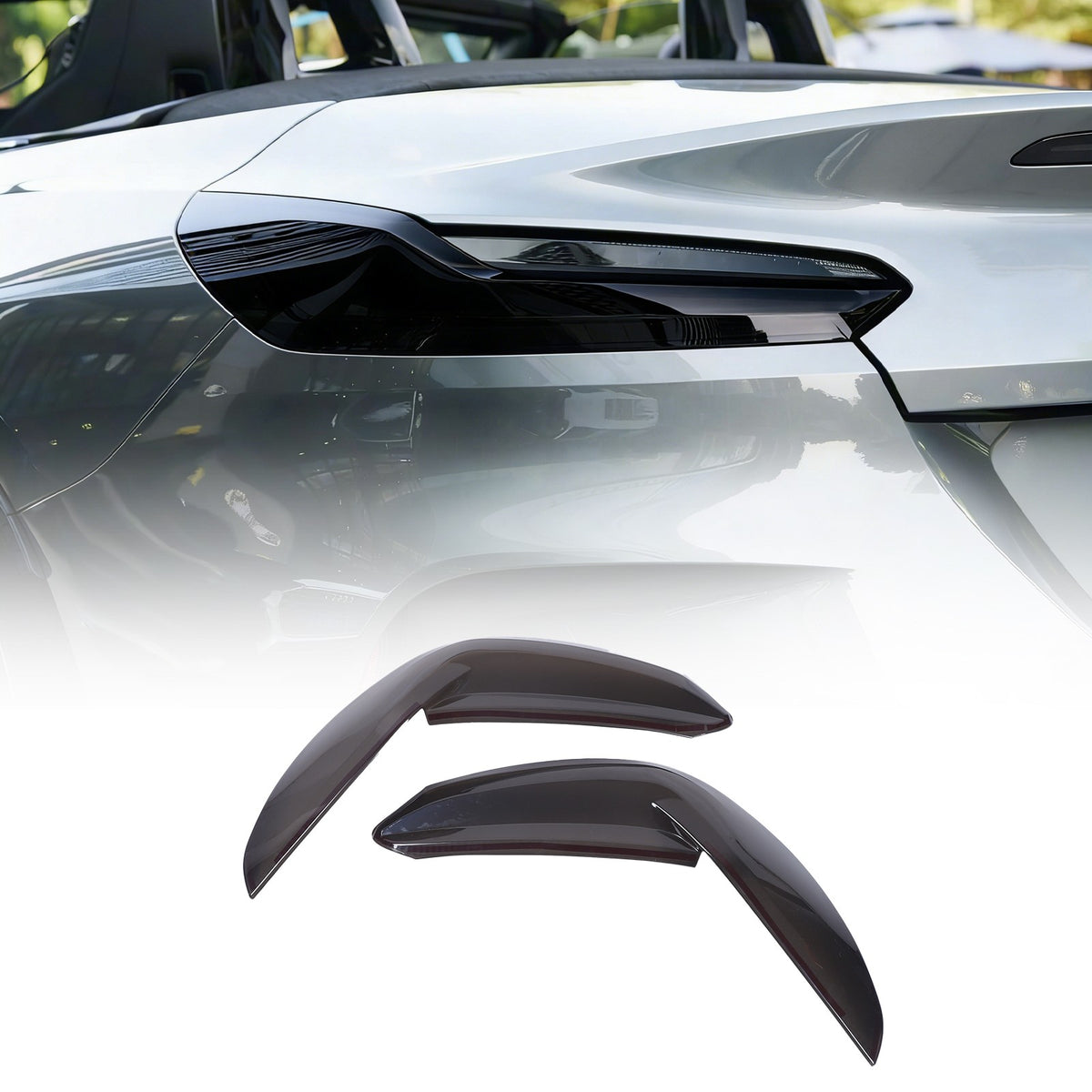 Smoked Black Rear Tail Light Guard Decor Cover Trim Bezels For BMW Z4 G29 2019+ 14