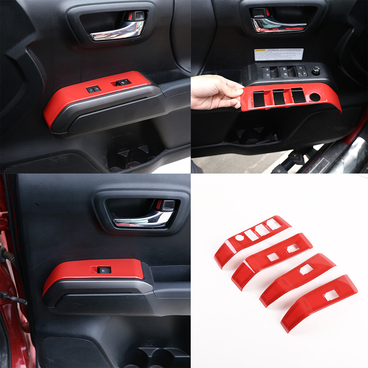 14X For Toyota Tacoma ABS Red Car Central Control Interior Accessories 2016-2020 11