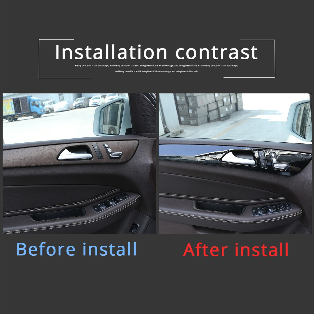 Piano Black Door Panel Trim For Benz ML W166/GLE W166/GLS/X166/GL X164 13-19 US 15