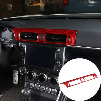 Red Real Carbon Fiber Interior Center Console Trim Set Kit For Subaru BRZ 22+ 139