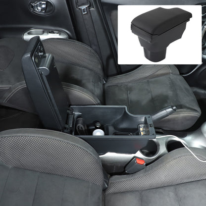 Center Console Armrest Storage Box Black Central Container For Nissan Juke 10-19 16