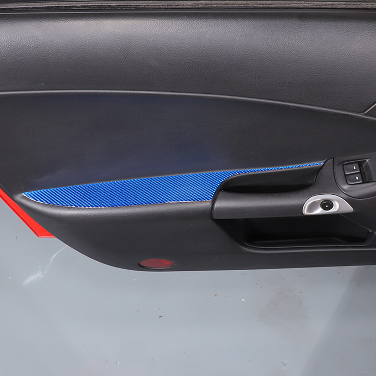 Blue Carbon Fiber Door Armrest Trim Panel For Corvette C6 2005-2013 7