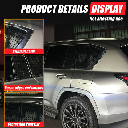 Black Aluminum Rear Triangular Window Honeycomb Panel Trim For Lexus LX J300 22+ 19