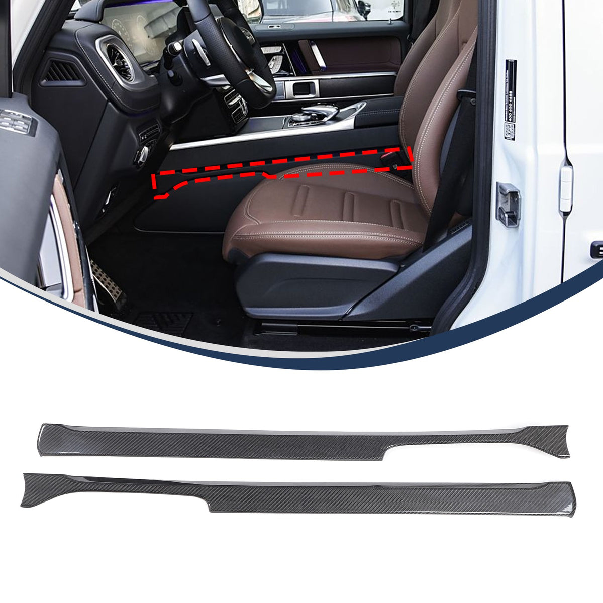 Real Carbon Fiber Center Gear Shift Side Trim For Benz G-Class W463 2019-24 2