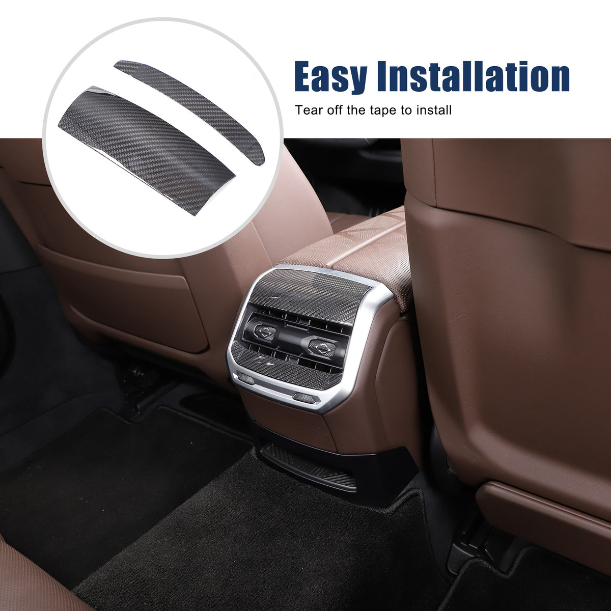 Real Carbon Fiber Rear Air Vent Outlet Cover Trim For BMW 7 Series G70 2023-2024 18