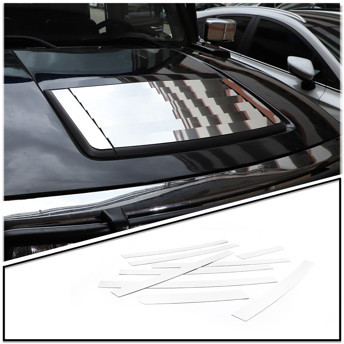 9PCS Steel Hood Engine Air Vent Outlet Cover Trim Fit For Hummer H3 2005-2009 2