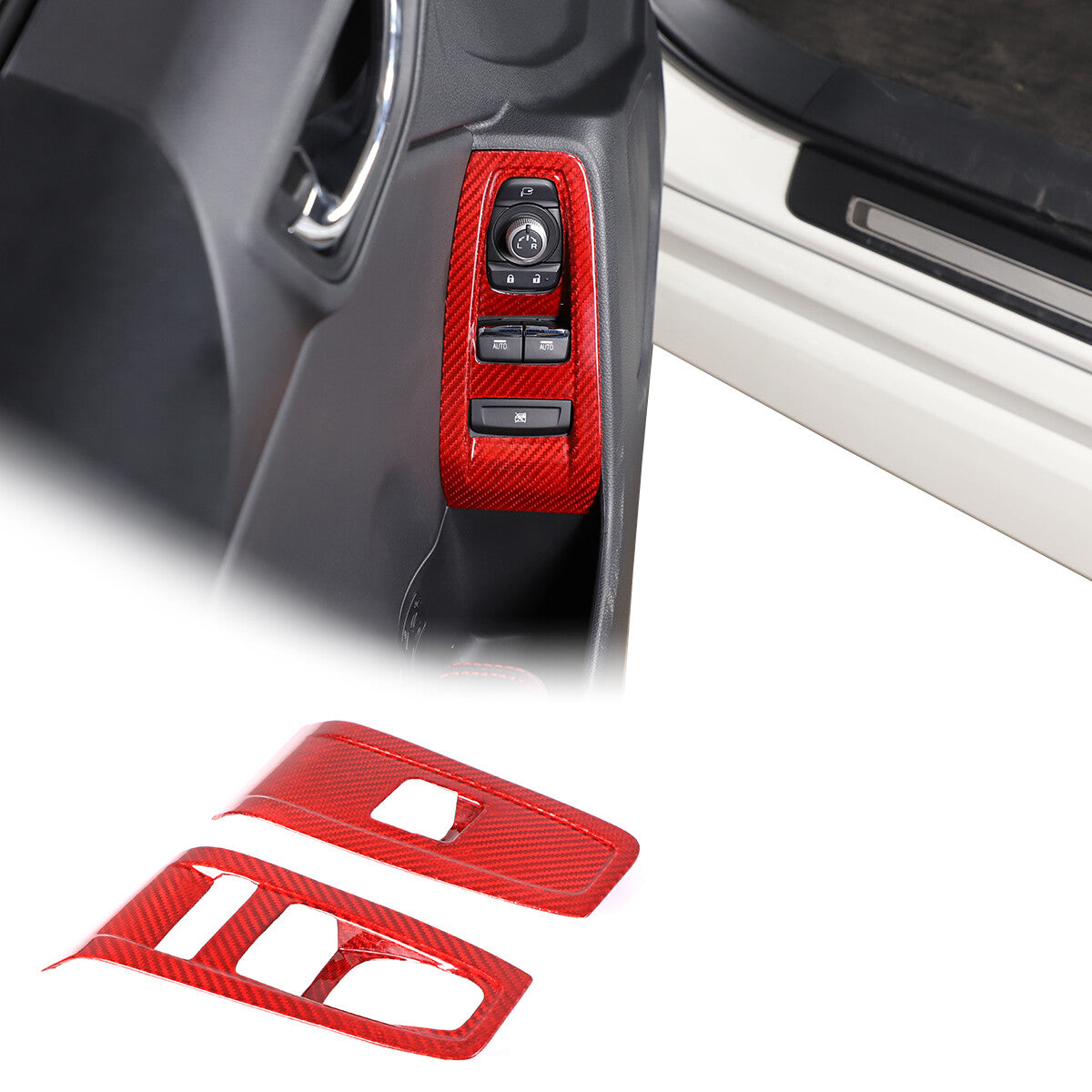 Red Real Carbon Fiber Interior Center Console Trim Set Kit For Subaru BRZ 22+ 71