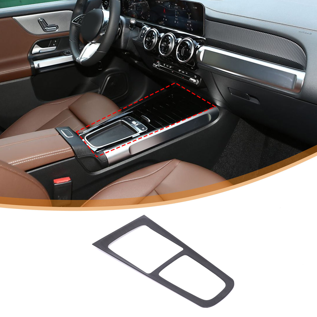 Oak Wood Grain Center Console Panel Trim For Benz B-Class W247 GLB X247 2024-25 19