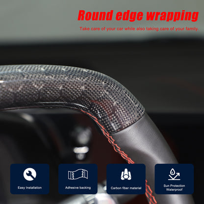 Real Honeycomb Carbon Fiber Steering Wheel Top Handle Cover Trim For C8 Corvette 22