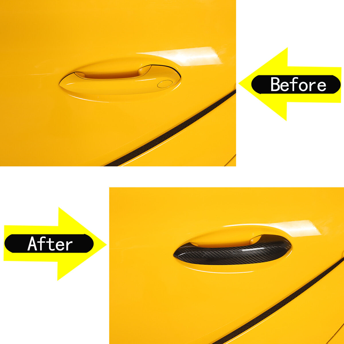 2pcs Real Carbon Door Handle Cover Trim For Toyota Supra A90 MK5 2019 2020 2021 2
