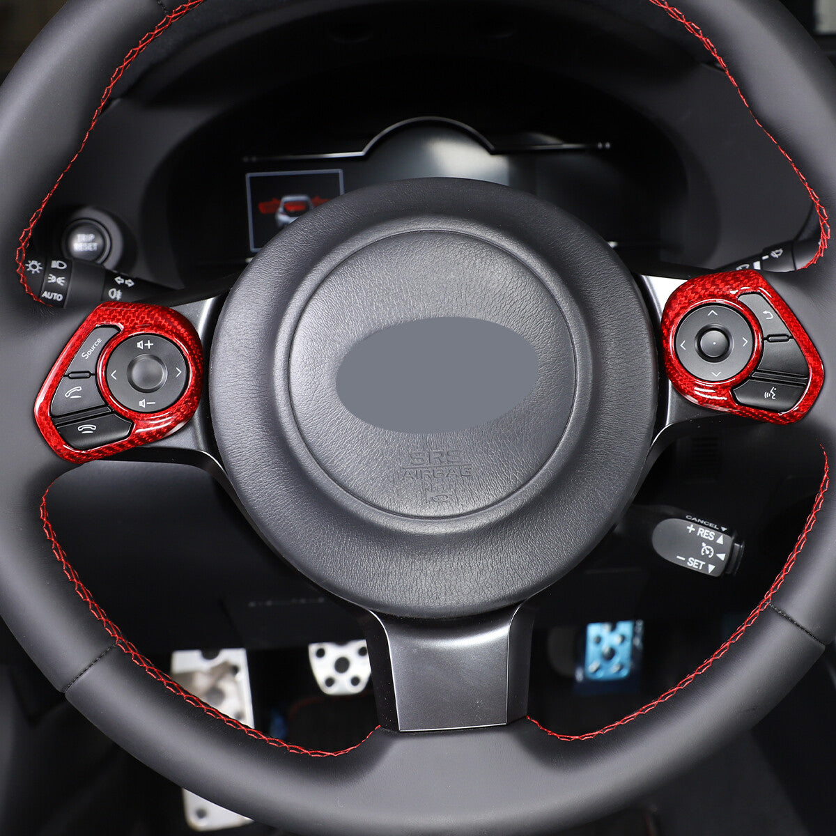 Red Real Carbon Fiber Interior Center Console Trim Set Kit For Subaru BRZ 22+ 166