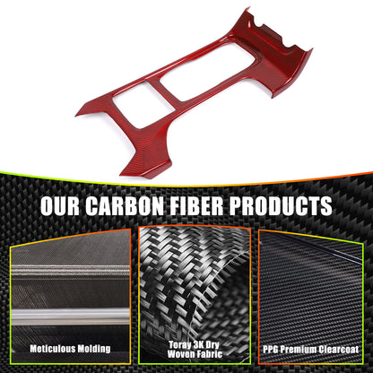 Red Real Carbon Fiber Center Console Cup Holder Trim For Subaru WRX VB 2022+ MT 10