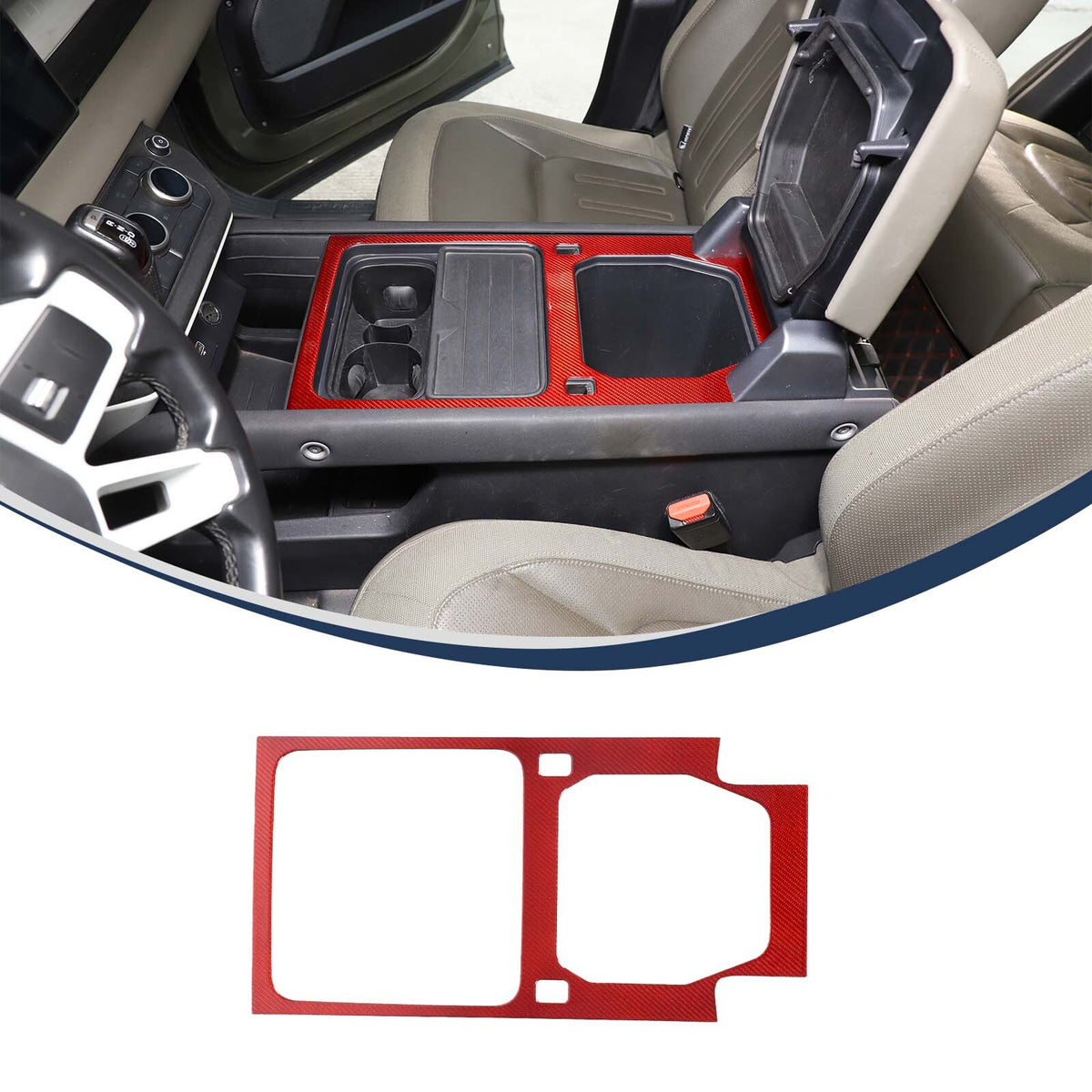 Real Carbon Fiber Console Water Cup Panel Trim For LR Defender L663 110 2020-23 11