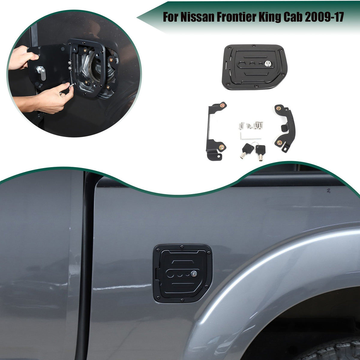 Alloy Steel Fuel Tank Cap Anti-Theft Lock For Nissan Frontier King Cab 2009-17 1