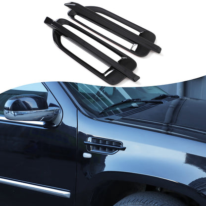 Glossy Piano Black Side Air Fender Vent Trim For Cadillac Escalade 2007-2014 5