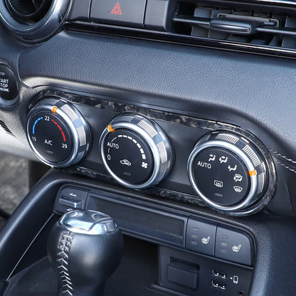 Forged Carbon Fiber Interior Air conditioning knob frame Trim For Mazda MX-5 16+ 8