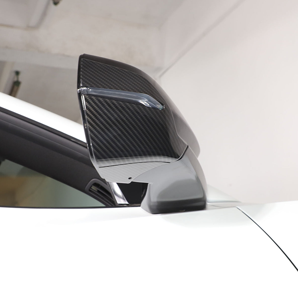 ABS Carbon Fiber rearview mirror base cover trim decor For Corvette C8 2020-2026 6