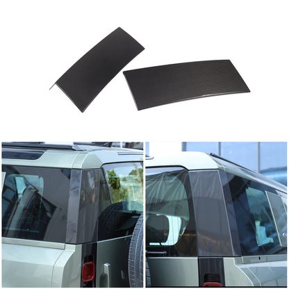 Real Carbon Fiber Rear Tailgate Window Pillar Cover Trim For LR Defender 20-24 19