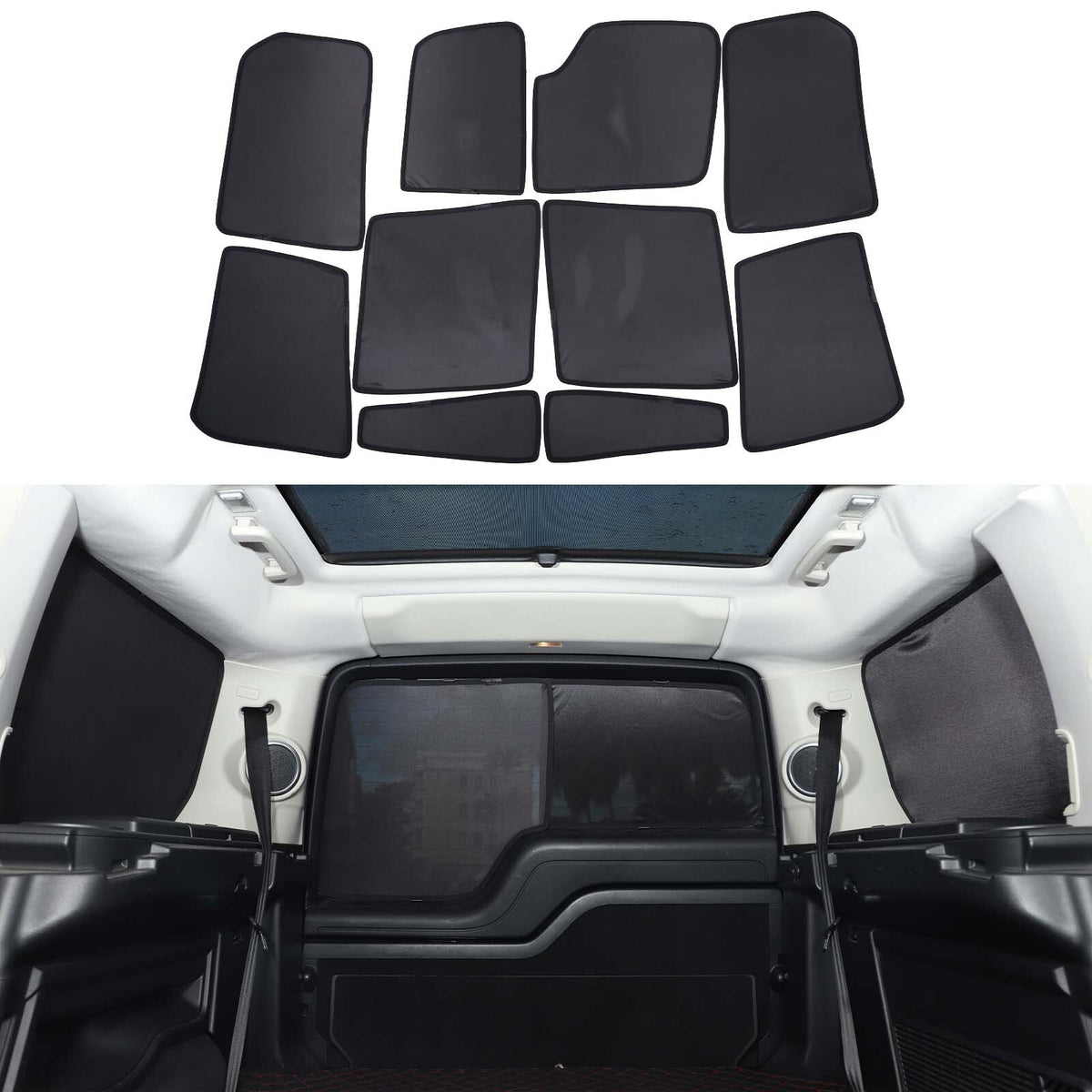 Full Car Window Screen Sun Shade Mesh Cover Windshield For LR Discovery 4 L319 3