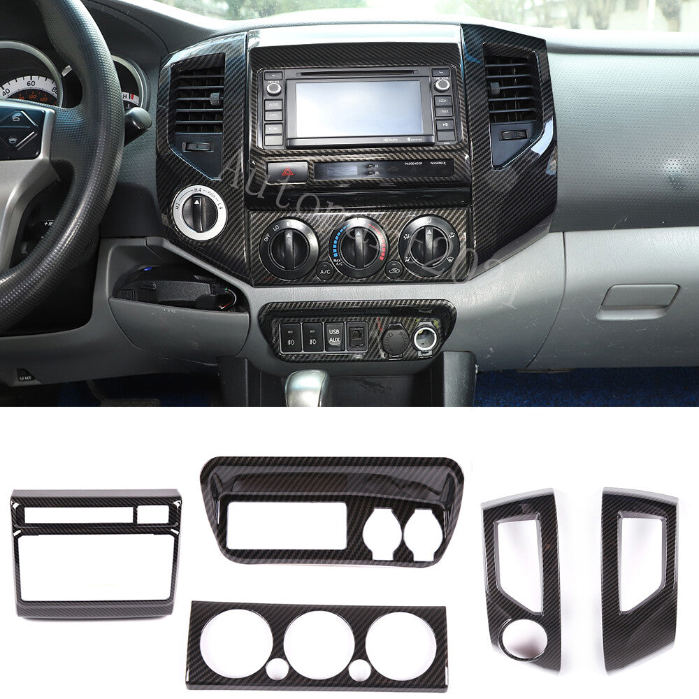 Carbon Fiber Color Central Control Full Frame Trim Set For Toyota Tacoma 2011-15 1